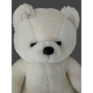 America Wego White Teddy Bear Plush 15” Huggable Vintage 1982 Stuffed Animal